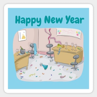 Happy New Year Party - Funny Messy Party Magnet